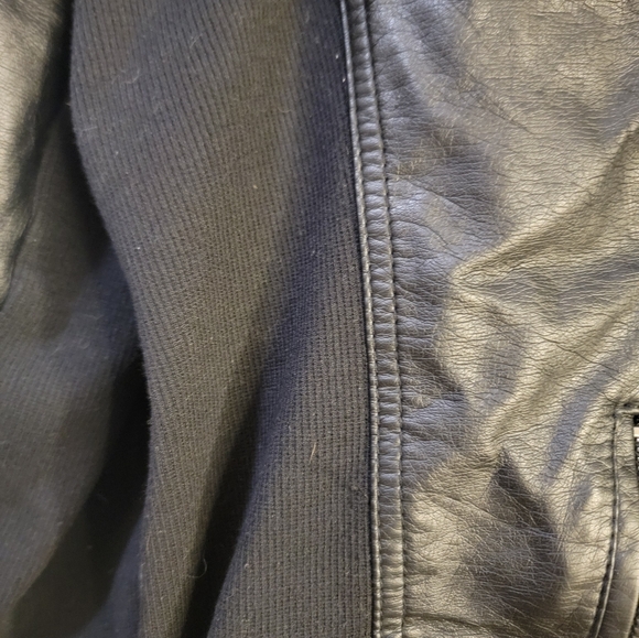 Maurices Faux Leather Moto Jacket Black Zip-Up Leather Jacket - Picture 3 of 4